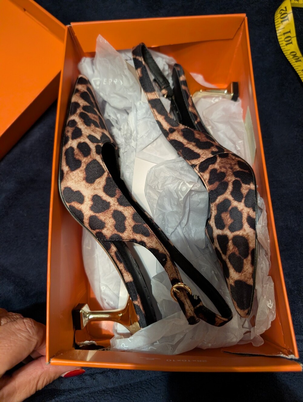 Katy Perry Collections Leopard Print Pointed Slingback Pumps - Black & Brown - Picture 2 of 5